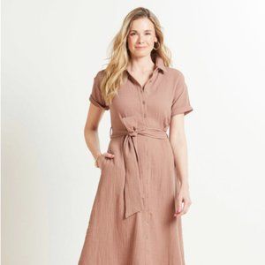 Evereve Hailey Gauze Button Down Dress, Size XS